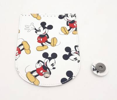 Angel Çanta Aksesuar 16x12 cm Suni Deri Miki Mouse Desenli Kapak Füme Metalli