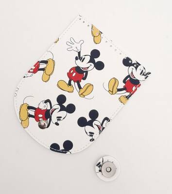 Angel Çanta Aksesuar 16x12 cm Suni Deri Miki Mouse Desenli Kapak Füme Metalli