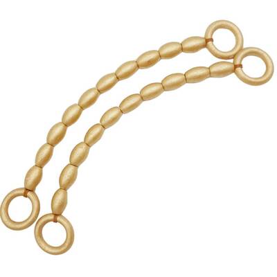 Angel Çanta Aksesuar 20 mm Oval Ahşap Boncuklu 40 cm Gold Renk Çanta Sapı