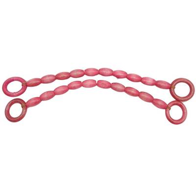 Angel Çanta Aksesuar 20 mm Oval Ahşap Boncuklu 40 cm Pembe Renk Çanta Sapı