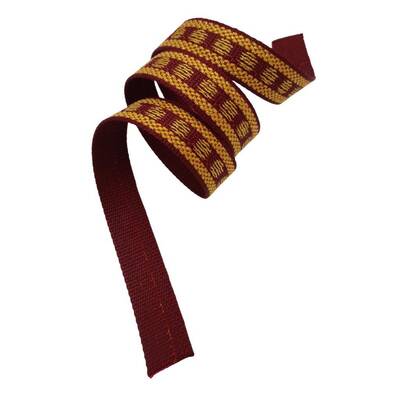 Angel Çanta Aksesuar 3 cm Polyester Kolon Bordo Gold Simli 1 Metre