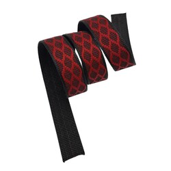Angel Çanta Aksesuar 3 cm Polyester Kolon Siyah Kırmızı 1 Metre - Thumbnail