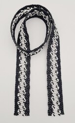 Angel Çanta Aksesuar - Angel Çanta Aksesuar 4 Cm Siyah Beyaz Renk Hasır Örgü Model Kolon 1 Metre