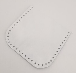 Angel Çanta Aksesuar - Angel Çanta Aksesuar Beyaz Gerçek Deri 12x12 cm Oval Kenar Cep