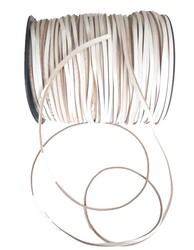 Angel Çanta Aksesuar - Angel Çanta Aksesuar Beyaz Renk Gerçek Deri 3 Mm Şerit Deri İp 1 Metre
