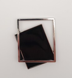Angel Çanta Aksesuar - Angel Çanta Aksesuar Gümüş Çerçeve Model Siyah Renk Mıknatıslı Kilit