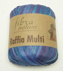 Angel Çanta Aksesuar - Angel Çanta Aksesuar Himalaya Rafya, Raffia Multi , Mavi Ebruli