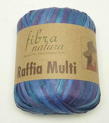 Angel Çanta Aksesuar Himalaya Rafya, Raffia Multi , Mavi Ebruli