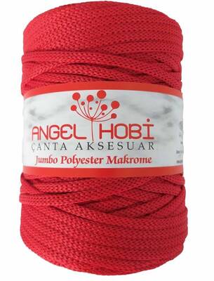 Angel Çanta Aksesuar Kırmızı Renk 5 Mm Jumbo Polyester Makrome