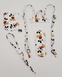 Angel Çanta Aksesuar Miki Mouse Desenli Sırt Çanta Seti Füme Metalli - Thumbnail
