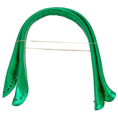 Angel Çanta Aksesuar Parlak Rugan Deri Pelikan Model Çanta Sapı Yeşil Renk