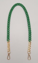 Angel Çanta Aksesuar - Angel Çanta Aksesuar Renkli Metal 60 cm Kancalı Zincir Yeşil