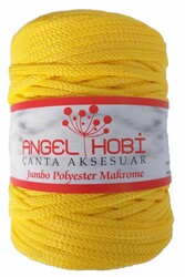 Angel Çanta Aksesuar - Angel Çanta Aksesuar Sarı Renk 5 Mm Jumbo Polyester Makrome No:4