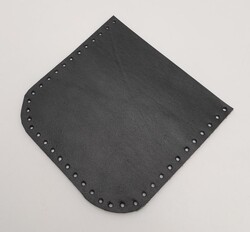 Angel Çanta Aksesuar - Angel Çanta Aksesuar Siyah Gerçek Deri 12x12 cm Oval Kenar Cep