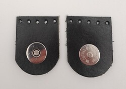 Angel Çanta Aksesuar Siyah Gerçek Derili Tek Dikim Mıknatıslı Çıtçıt Gümüş Metalli - Thumbnail