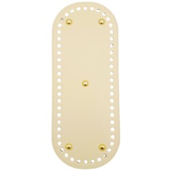 Angel Çanta Aksesuar - Angel Çanta Aksesuar Suni Deri 30x12 cm Oval Çanta Tabanı Krem Renk Light Gold Aparatlı