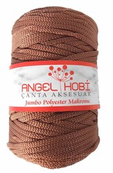 Angel Çanta Aksesuar - Angel Çanta Aksesuar Taba Renk 5 Mm Jumbo Polyester Makrome