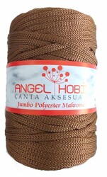 Angel Çanta Aksesuar - Soft Kahve renk 5 mm jumbo polyester makrome NO:6